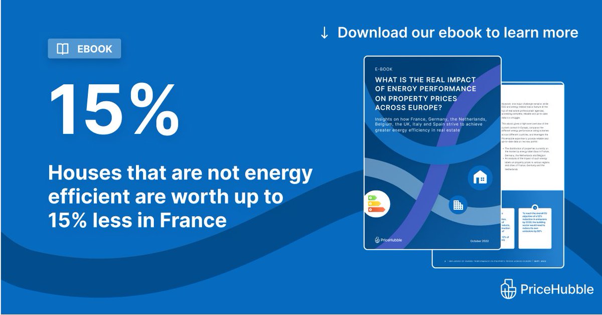 pricehubble's tweet photo. When using our own models to run an analysis on the impact of #energylabels on #realestate prices across Europe, we found that houses that are not energy efficient are worth up to 15% less in France 📉🇫🇷 
Download our ebook to find more information: https://t.co/Nic0JbiZfp
#ESG https://t.co/gkgwDbNjS8