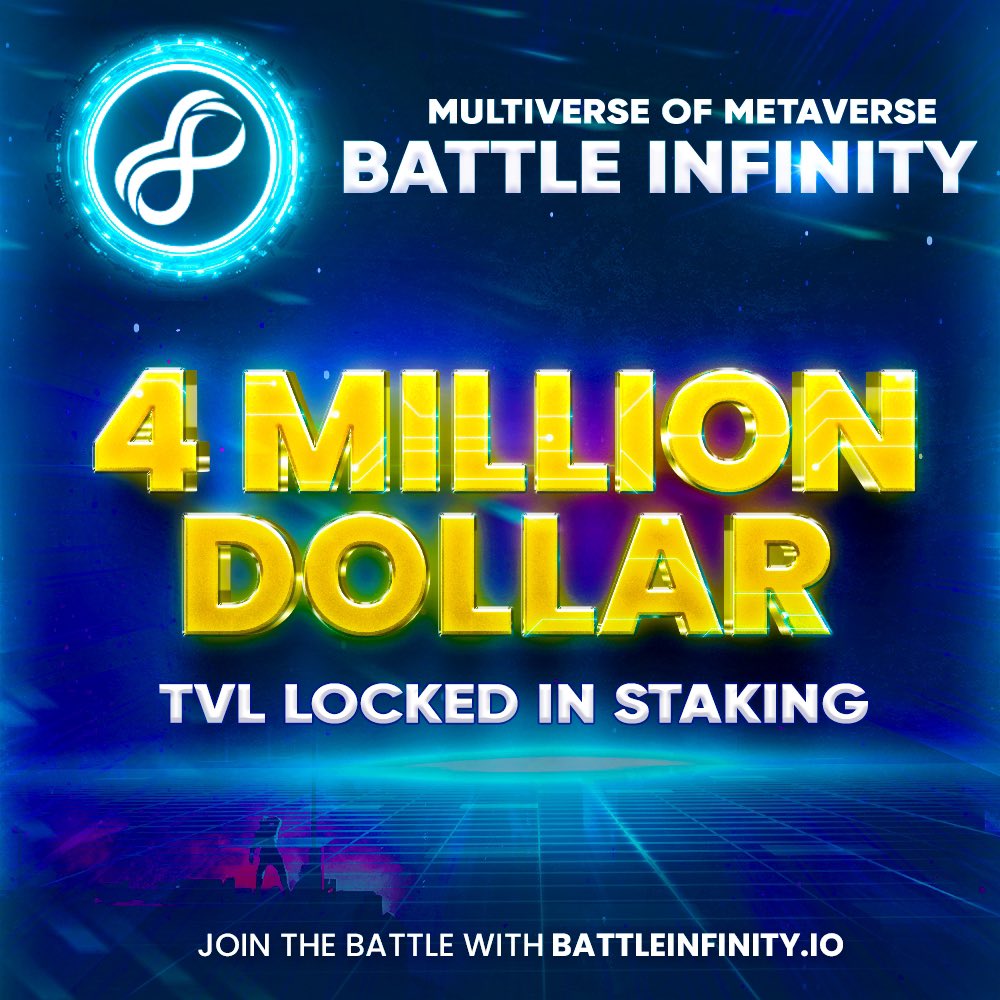 It’s been barely a week since the staking was launched and we have crossed the benchmark of $4 million TVL. This comes to a total of almost 40% of the circulation supply locked into staking. Still haven’t staked your $IBAT? Stake here - dapp.battleinfinity.io #IBAT #Staking