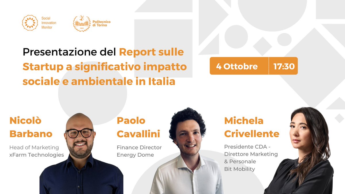 SIMmonitor's tweet photo. 🚀 Non mancare alla presentazione del #ReportStartup!

Intereverranno  @BarbanoNicolo di @helloxfarm, Paolo Cavallini di https://t.co/t89o14fBN2 e Michela Crivellente di https://t.co/djQ4613yyS

Iscriviti gratuitamente a questo link: https://t.co/ooZ7fOIRvU https://t.co/rH045Td8gq