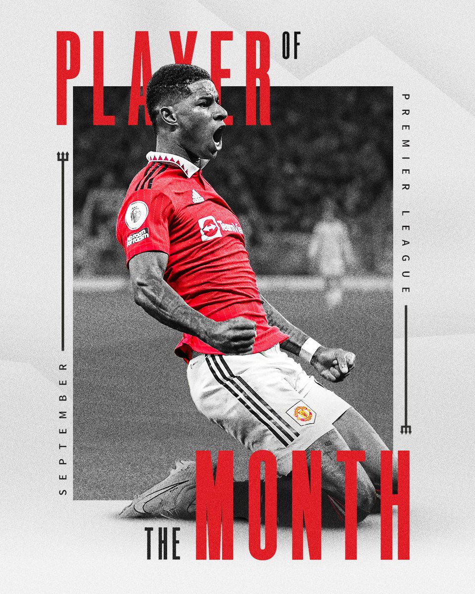 ManUtd's tweet photo. Presenting the @PremierLeague Player of the Month for September: @MarcusRashford! 👏

#MUFC || #PL https://t.co/loQUMiDfMg
