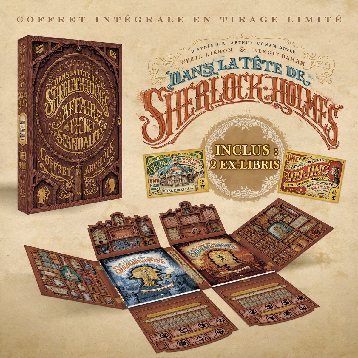 AnkamaEditions's tweet photo. Le coffret DANS LA TÊTE DE SHERLOCK HOLMES est en précommande sur Ankama Shop ! https://t.co/9n3vGKn0xV
Les deux volumes de la tortueuse Affaire du Ticket Scandaleux sont réunis dans ce coffret édition limitée, accompagnés de deux ex-libris.
Sortie le 28 octobre ! 🔍 #DTSH https://t.co/NarqfnPbr3