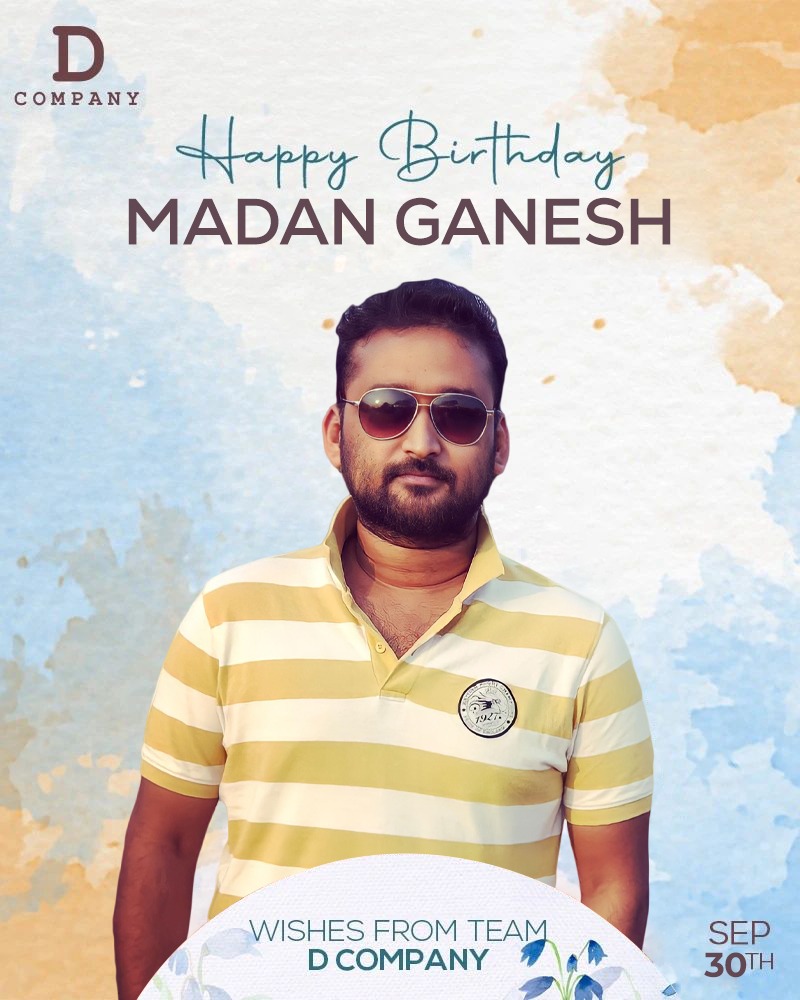 Wishing our #ProductionNo4's hardworking editor @ganesh_madan a very happy birthday. Always a strong part of our team and our journey, let our camaraderie continue for decades! Wishes from team @DCompanyOffl @DuraiKv 💐😁