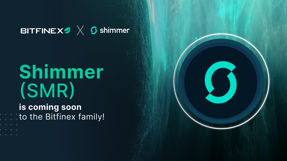 bitfinex's tweet photo. ✨Time to Shimmer!✨
The native token of @shimmernet is joining Bitfinex!

Let’s welcome $SMR 🎉
Be the first to trade @iota’s new token on a major exchange 🔥 https://t.co/mjJQvSYgCg