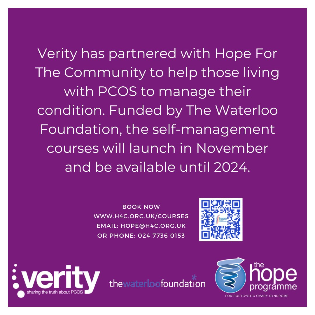 Good news! The Free ONLINE Hope Programme <a href="/HOPE4TC/">Hope For The Community CIC</a> for people with #PCOS is back. 

There are 60 places available on the course. Spaces are allocated on a first-come, first-serve basis. 

For more information and to book, visit: h4c.org.uk/courses-all/20… #Support