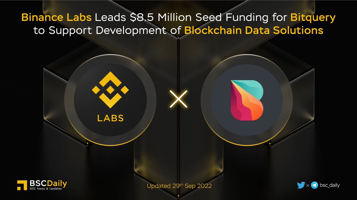 bsc_daily's tweet image. 🎉 @BinanceLabs Leads $8.5M Seed Funding for @Bitquery_io to Support Development of Blockchain Data Solutions🔥
#Bitquery - a data company building products to solve blockchain data problems on a global scale💪
More details
#BNB #BSC #WEB3 #DATA