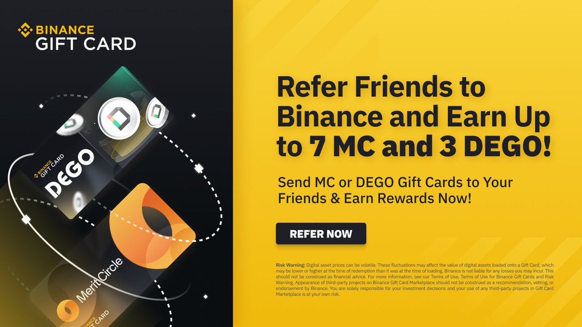 Refer your friends through #Binance Gift Card and earn crypto rewards! Get  started ➡️ https://t.co/jPbiSAcaAi