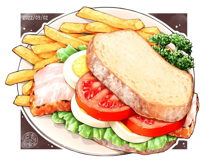 「egg (food) sandwich」 illustration images(Latest)