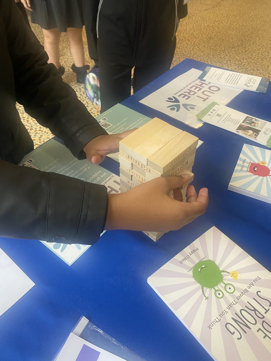 OutThereFamily's tweet photo. We are also very happy to be @SalfordDiocese @CaritasSalford #HopeintheFuture Stage 5 day- some of the children &amp; young people are bravely having a go at the Jenga!! https://t.co/LVQHdSWuUy