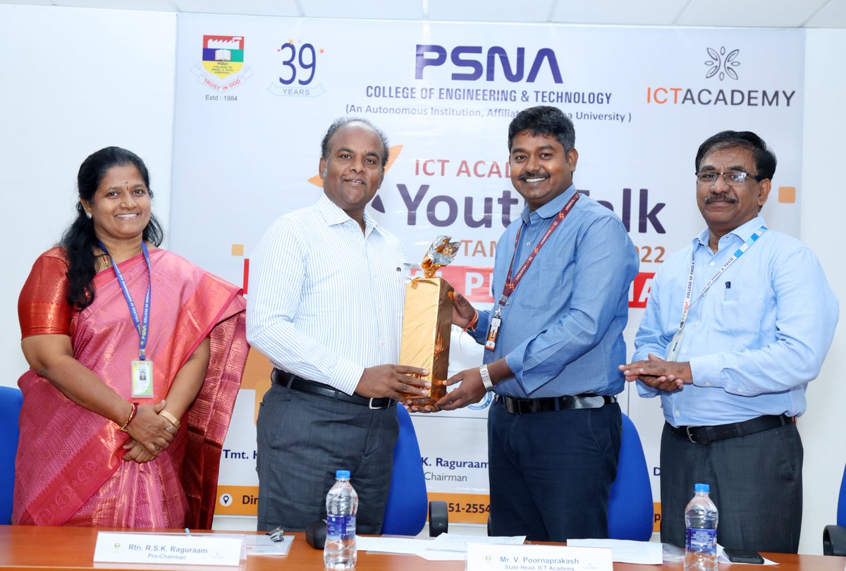 raguraamrsk's tweet image. We take great pride and pleasure to have hosted the Youth Talk 2022, the Massive  Talkathon of India.

Thanks to Mr.V.Poorna Prakash,State Head, ICT Academy for the gracious presence. 

Congratulations to all the contestants👍🏻
@psnacetofficial @ictacademyindia 
@csepsnacet