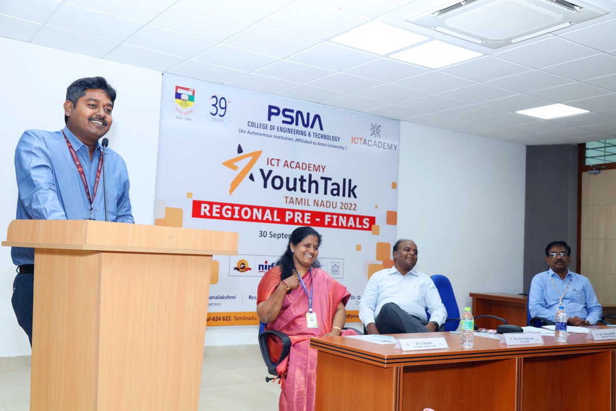 raguraamrsk's tweet image. We take great pride and pleasure to have hosted the Youth Talk 2022, the Massive  Talkathon of India.

Thanks to Mr.V.Poorna Prakash,State Head, ICT Academy for the gracious presence. 

Congratulations to all the contestants👍🏻
@psnacetofficial @ictacademyindia 
@csepsnacet