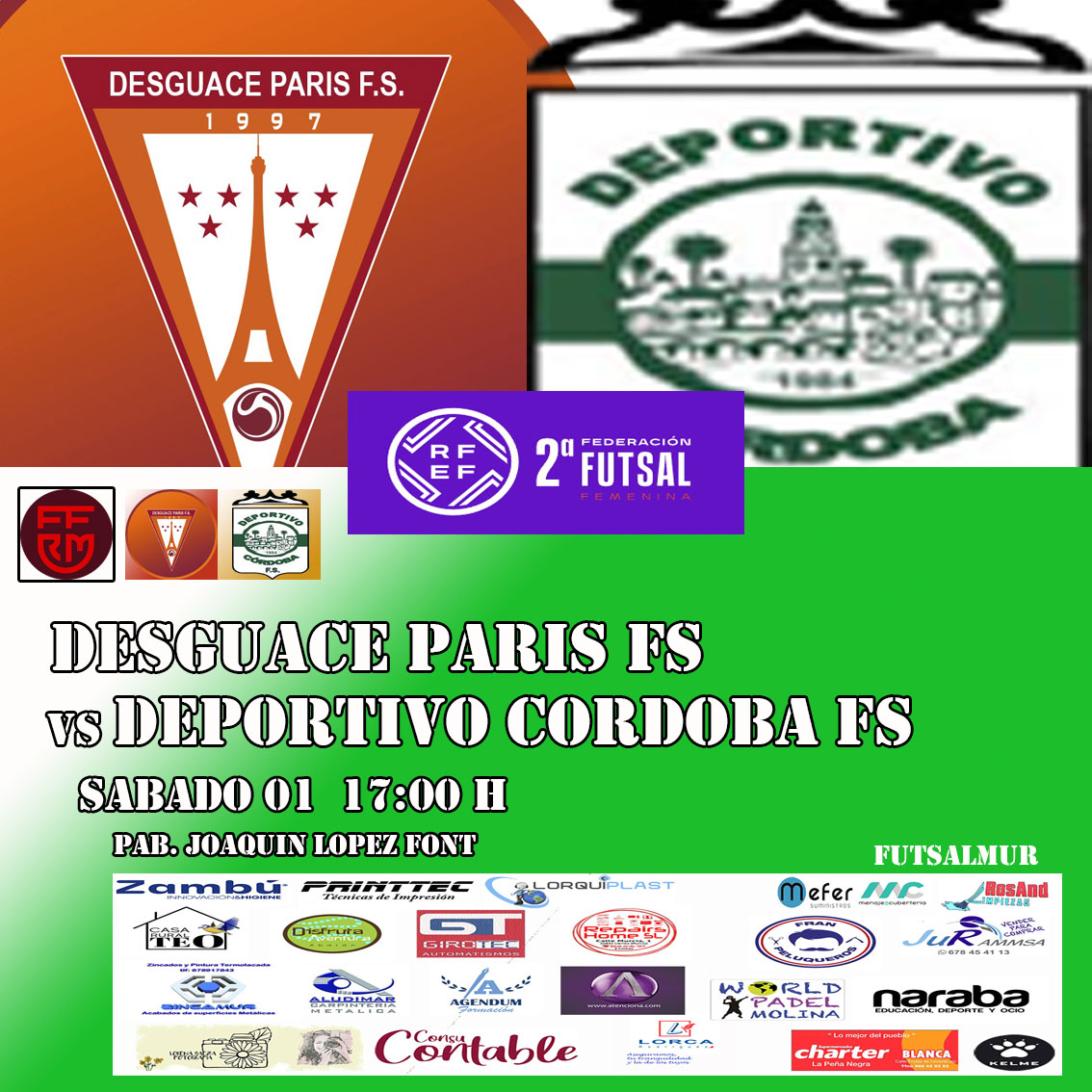 josebae47170450's tweet photo. #lacasadelfutsalmurciano
partidos fin de semana
equipos murcianos
segunda rfef futsal femenina grupo 3
jornada 2
@DesguaceParisFS &amp; @cordobafs 17:00
@CDTAlAndalus &amp; @RoldanFSF "B" 17:30
@XalocAlacant &amp; @LBTLFutsal "B" 19:15
suerte equipos
#futsalmur #l3futsal #somosffrm #SomosFut https://t.co/UtYL6rgOuC
