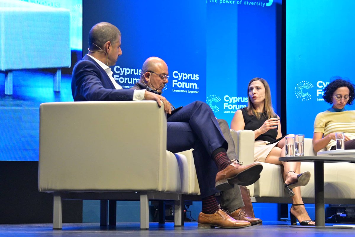 CypForum's tweet photo. “#Participatory #Education: Reforming, Transforming and Advancing Education in an Evolving World” by #csicy. Now on the stage of #CyprusForum @MichalMlynar, @NKizilyurek, Dr. Lucy Avraamidou, Dr. Katerina Theodoridou, in discussion with  Dr. Sotiris Themistokleous. https://t.co/Jfd2jgHRgw