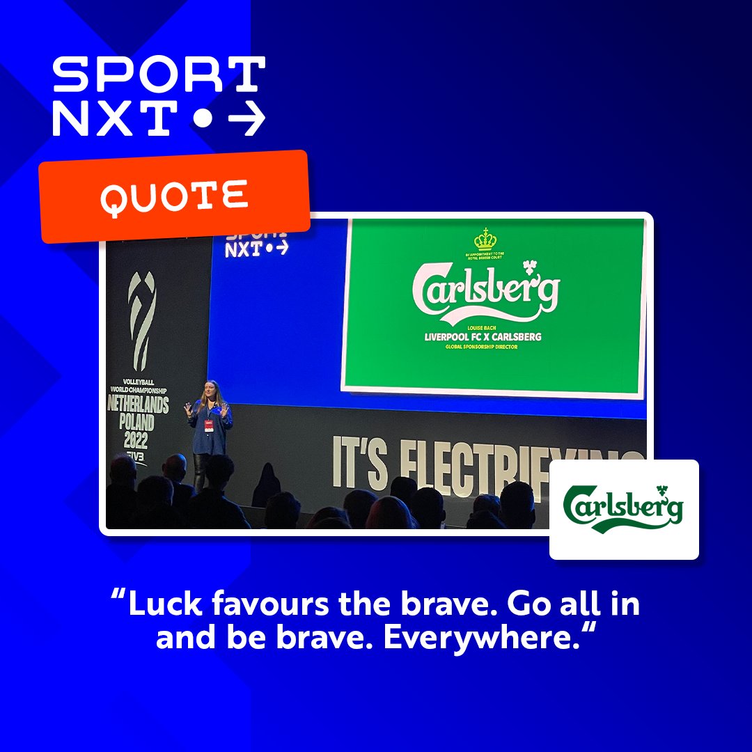 🗣️ Louise Bach (Global Sponsorship Director <a href="/carlsberg/">Carlsberg</a>): "Luck favours the brave. Go all in and be brave. Everywhere."

#sportnxt #carlsberg #marketing