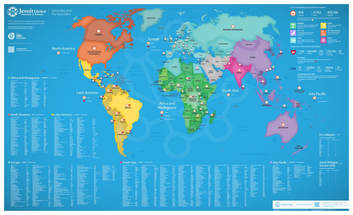 JesuitsGlobal's tweet photo. Wondering how many schools, colleges  and universities #Jesuits run in 2022? Here is what you need to refer.

https://t.co/MNiXdWiLlk

#Education #EducateMagis #SocietyofJesus https://t.co/ivTUs9JE4m