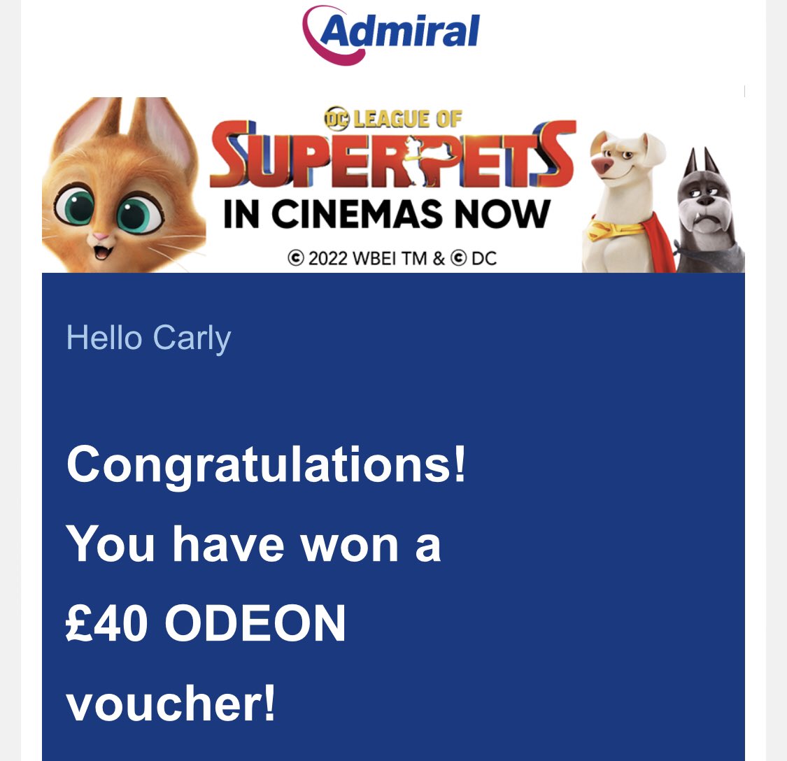 Keyacarly's tweet photo. @AdmiralUK Won a cinema voucher but never received it, would love to use it if someone can help 🙏 https://t.co/SgFeExsKoQ