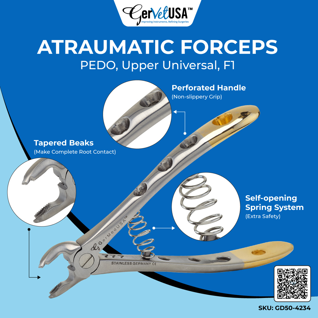 GerVetUSA's tweet photo. Get our robustly designed Atraumatic Forceps with tapered beaks to efficiently extract upper teeth and roots from the alveolar bone of felines and canines.
Learn more: https://t.co/KDEqUyQHV4
#GerVetUSA #SurgicalInstruments #SurgicalTools #AtraumaticForceps #SurgicalForceps https://t.co/b9K8lqiG8r