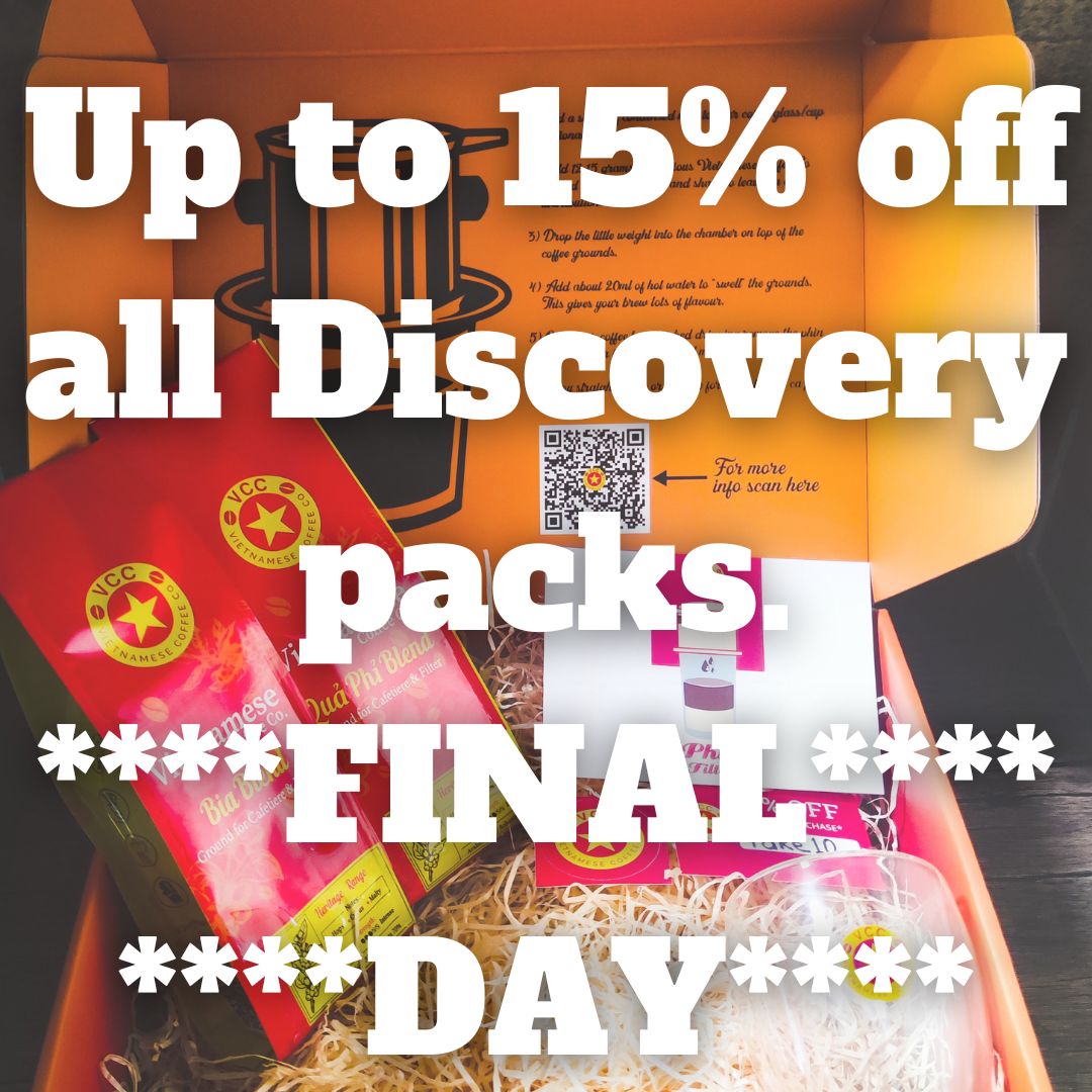 Today is the final day you can grab one of our fantastic Discovery Packs for up to 15% off. The Ultimate Discovery packs even come with FREE postage. Don't sleep in! Link in Bio.🇻🇳 #BelfastHour #vietnamesecoffee #Vietnam #gifts #viet #CoffeeTime #coffee #CoffeeLover