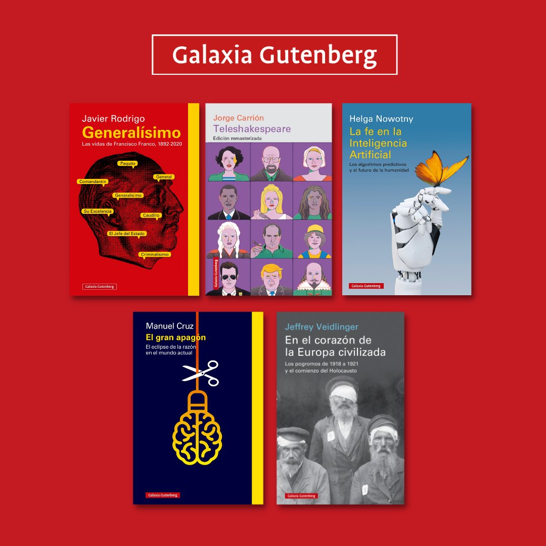 G_Gutenberg's tweet photo. 🔴NOVEDADES OCTUBRE EN ENSAYO🔴

Estos son los títulos de narrativa que llegarán a las librerías en octubre. Javier Rodrigo, @jorgecarrion21, @HelgaNowotny, @manuelcruzr_, Jeffrey Veidlinger...

¿Qué tema os interesa más? 🤔📚 https://t.co/Iuhcven8UL