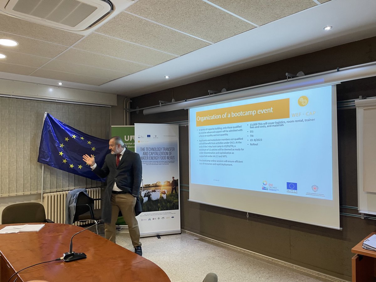 The Project coordinator Dr. Mohammed Al-Jafari is discussing with the WEF-CAP consortium members about next activities