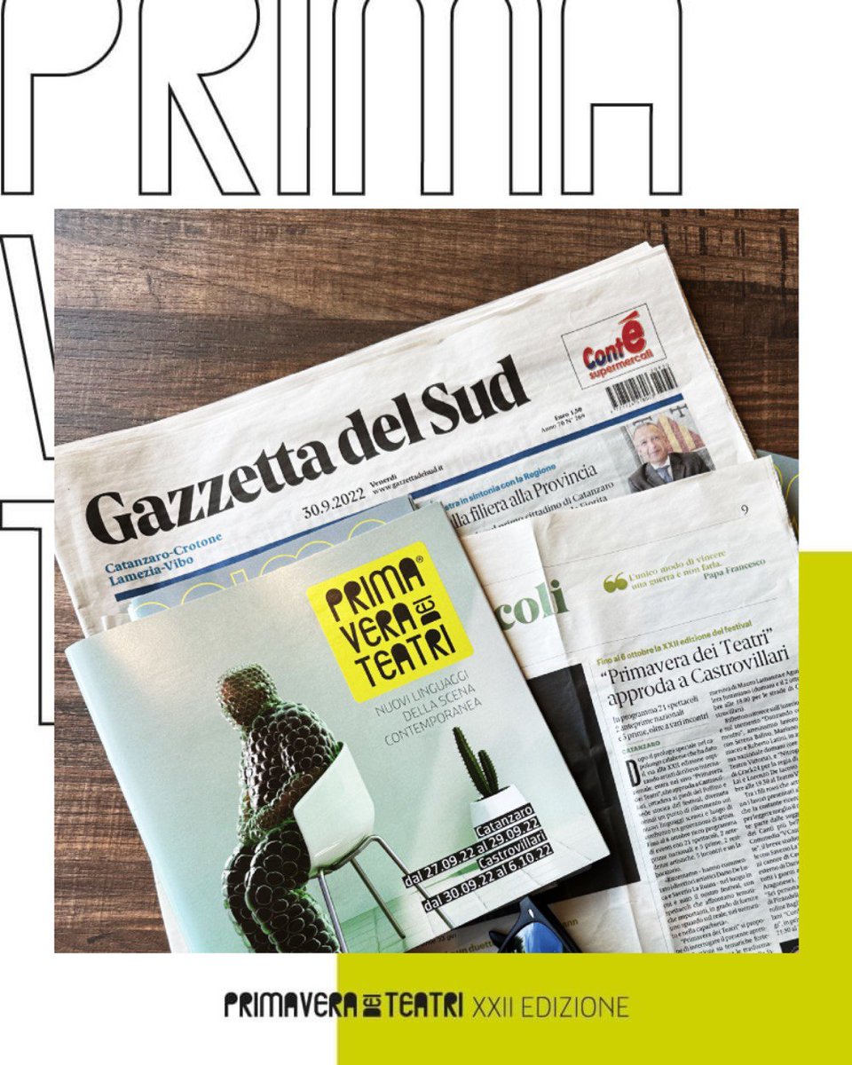 PrimaveraDeiTea's tweet photo. #rassegnastampa
#PdT2022 #primaveradeiteatri https://t.co/Senw2fHIKB