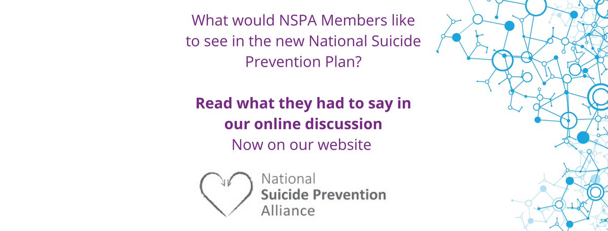 Over the summer, NSPA Members discussed the key priorities they would like to see addressed in the next National #SuicidePrevention Plan.  The full notes from this discussion are now on our website and fed into the Government call for evidence:
bit.ly/NSPAMemberDisc…