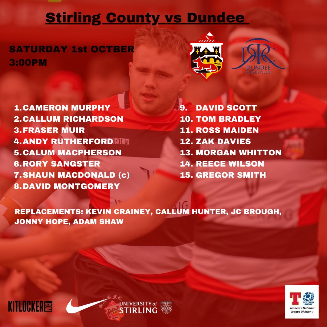 StirlingCounty's tweet photo. Our squad to play Dundee at Bridgehaugh on Saturday #wherewouldyouratherbe 🔴⚫️⚪️ https://t.co/dGE3CcONZj