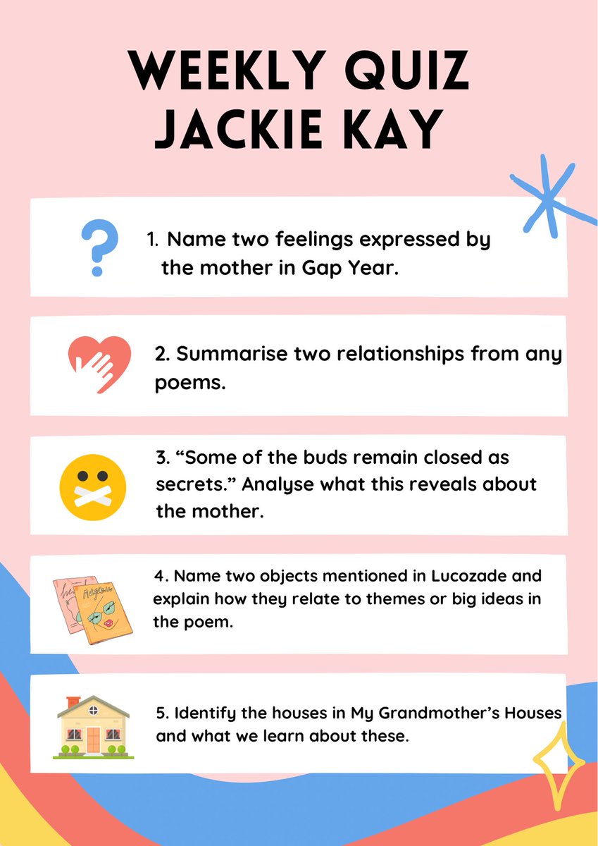 scot_text's tweet image. Don’t know about you but Friday has snuck up on us ⏰ what a quick week! 

Sharing a quick revision  #JackieKay quiz today 📋 📚 

#N5English #ScotText