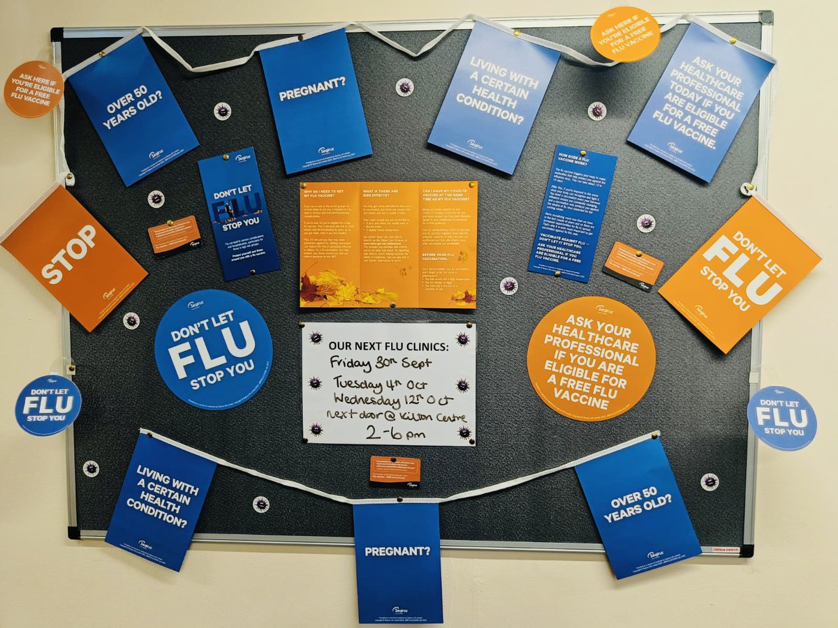 LarwoodHealth's tweet image. 🦠💉🦠💉🦠💉🦠💉🦠💉🦠💉🦠💉
Flu Clinic dates for all eligible Larwood Health Partnership patients over 18
(Over 50&apos;s, At Risk over 18&apos;s &amp;amp; Pregnant ladies)
2-6pm at Kilton Forest Community Centre 
🦠💉🦠💉🦠💉🦠💉🦠💉🦠💉🦠💉
All under 18&apos;s will be by nurse appointment only