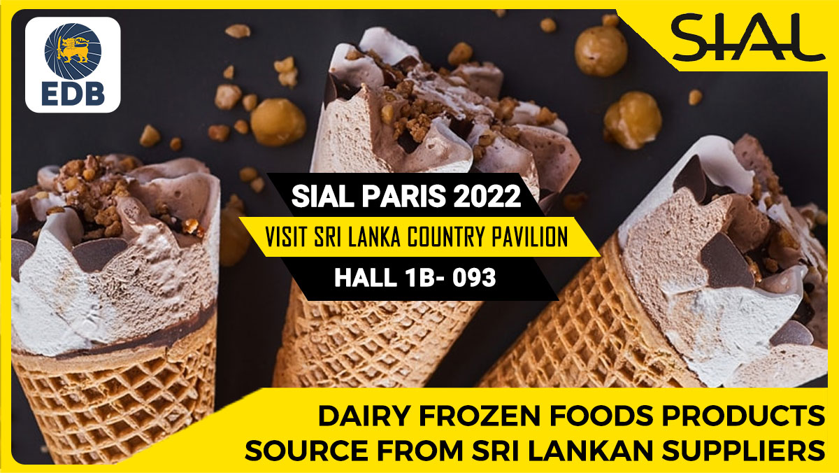 EDB_SriLanka's tweet photo. #SriLanka is an #exporter of #dairy. Discover Sri Lanka's exporters of dairy based frozen processed foods of Fresh #MilkBased #IceCream &amp; #Yogurts 
Link Up with Dairy based frozen Processed Food Exporters in Sri Lanka at #SIALParis2022
Find out more 👉 https://t.co/pHPpvG20nG https://t.co/IXvesdl1eP