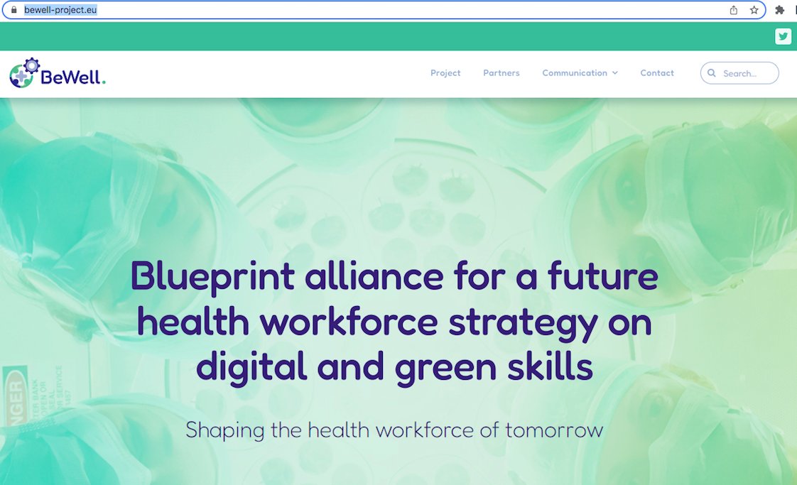 BeWellProjectEU's tweet image. ⭐️We are proud to launch the #BeWellEU website - a platform for all stakeholders to learn about the project progress and engage in developing the digital and green skills strategy &amp;amp; partnership for the health workforce of tomorrow.⭐️
➡️ bewell-project.eu
#PactForSkills