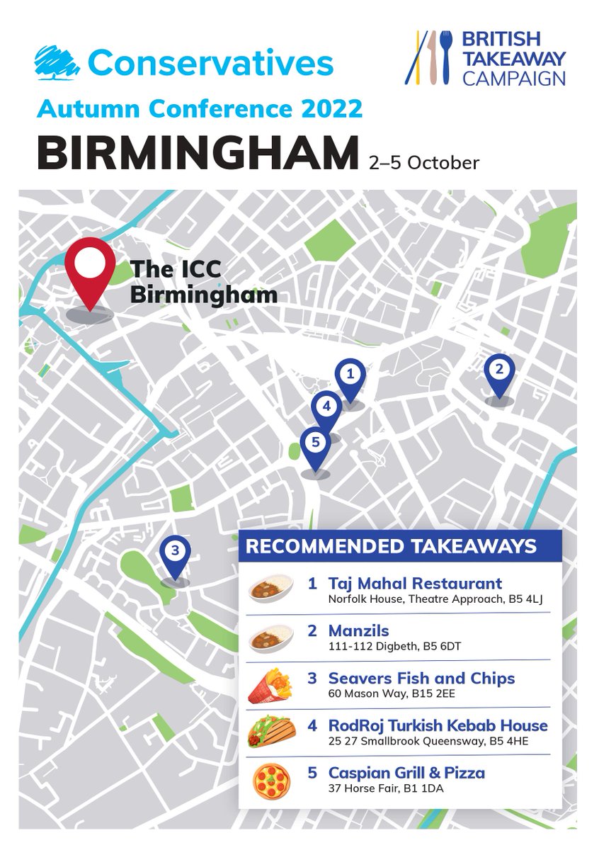 British Takeaway Campaign (@gb_takeaway) on Twitter photo Off to <a href="/Conservatives/">Conservatives</a> Conference in Birmingham this weekend? Make sure to check out the best takeaway spots near the conference centre, and support some local independent businesses! 👇Which will you be visiting first? Off to <a href="/Conservatives/">Conservatives</a> Conference in Birmingham this weekend? Make sure to check out the best takeaway spots near the conference centre, and support some local independent businesses! 👇Which will you be visiting first?