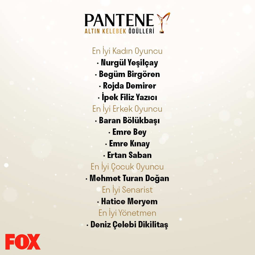 #SonNefesimeKadar Pantene Altın Kelebek Ödülleri'nde birçok dalda aday! 🌟 Oy vermek için linke tıkla. pantenealtinkelebekodulleri.com/oy-ver?utm_sou… @FOXTurkiye