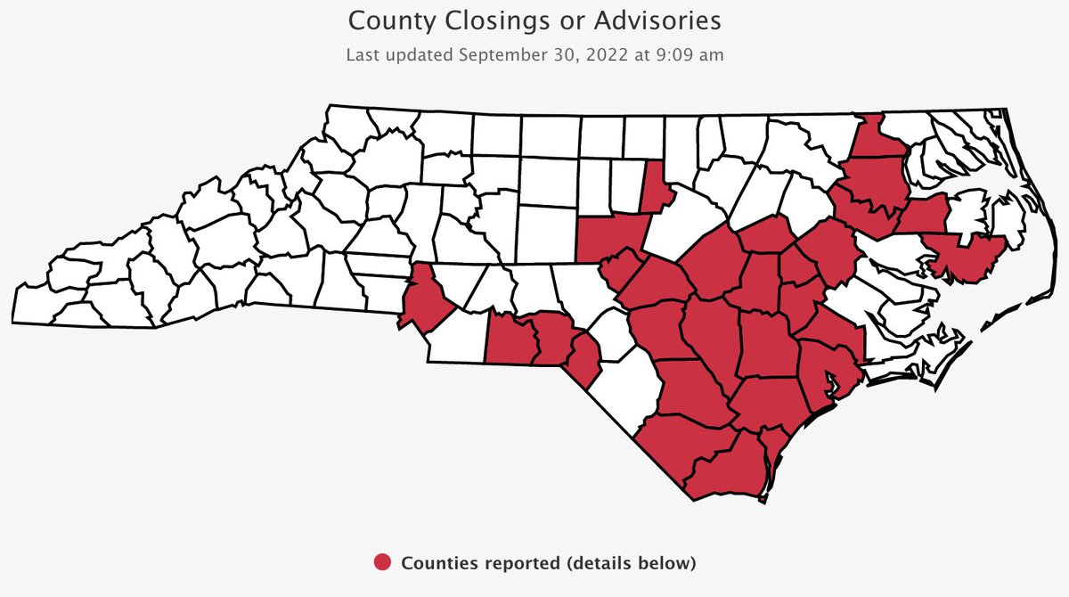 Courthouse closings and advisories are in effect for 29 counties across North Carolina. Check the status your local courthouse on NCcourts.gov buff.ly/2JxGt4P