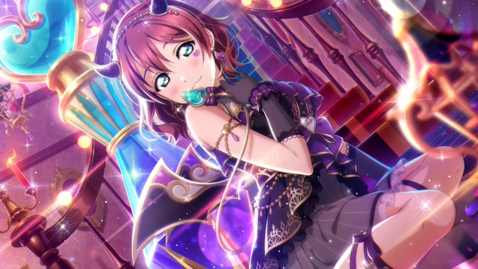 #スクスタ3周年 おめでとうございます たくさん思い出が出来た中でやっぱりコアクマ・ヴェルデちゃん、初めて一枚絵を見た瞬間にひとめぼれして、アニガサキ最終回の日に奇跡的にやっとやっと出会えて以来ずっとプロフィール欄から変えられてません 思い入れがふかすぎる これからもよろしくね  
