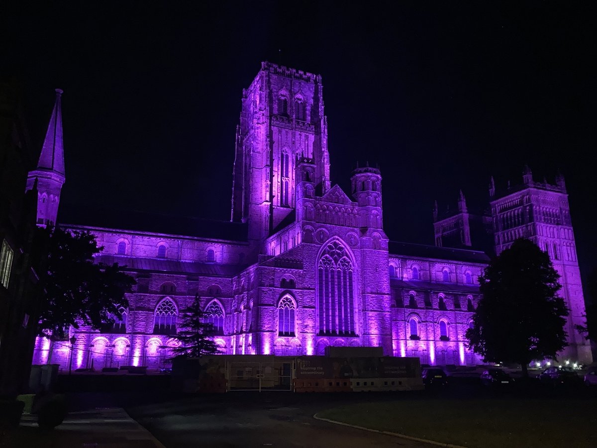 A huge thank you to @durhamcathedral for lighting up pink to promote organ donation. The Cathedral looks amazing. @NHSOrganDonor #LeaveThemCertain