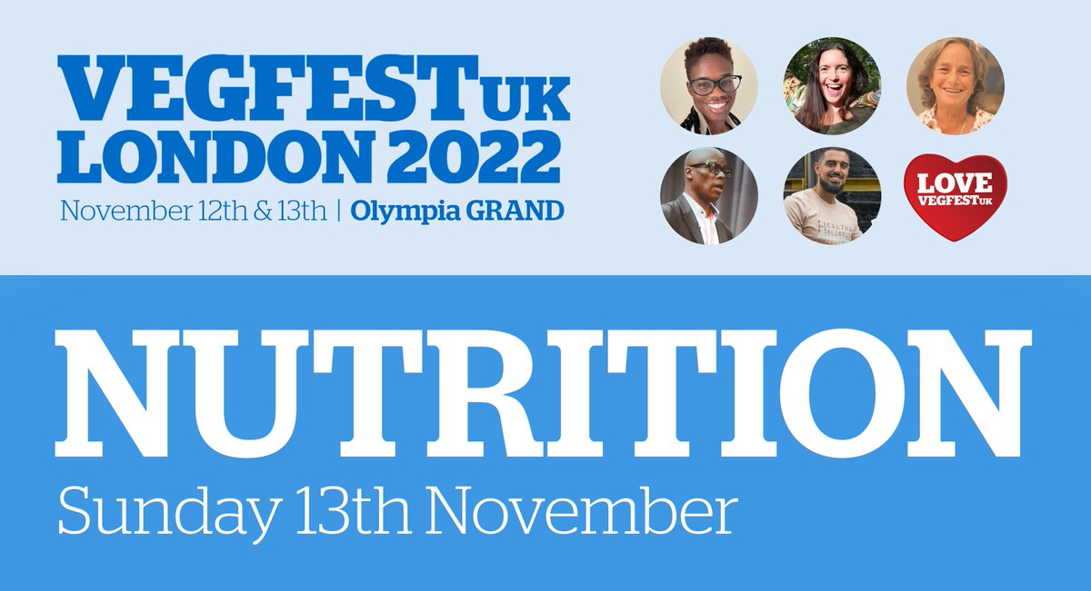 Day 2 of the 'Nutrition' area line-up announced: Today we’re excited to announce the Sunday line-up of the Nutrition talks area, with more fascinating insights into plant-based nutrition and wellbeing.

bit.ly/3rkhkDa

Tickets on BOGOF available: london.vegfest.co.uk/tickets