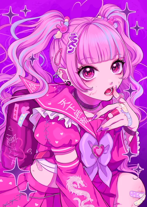 ピンクの9月たくさん見ていただきありがとうございました10月は『魔法少女展』もよろしくお願いします#今月描いた絵を晒そう 