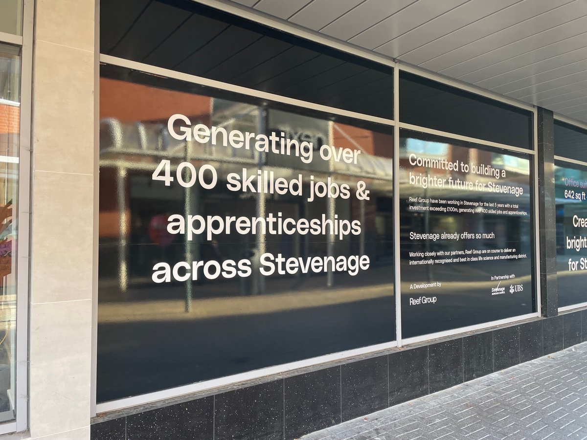 Some examples of a series of vinyl and internal frosted window graphics that we recently printed and fitted in Stevenage. 
Once word got out, the whole of Stevenage turned up to view our handiwork. 
<a href="/Cortland_Living/">Cortland</a> <a href="/OxTweets/">OxTweets</a>
#windowvinyls #largeformatprinting #graphics
