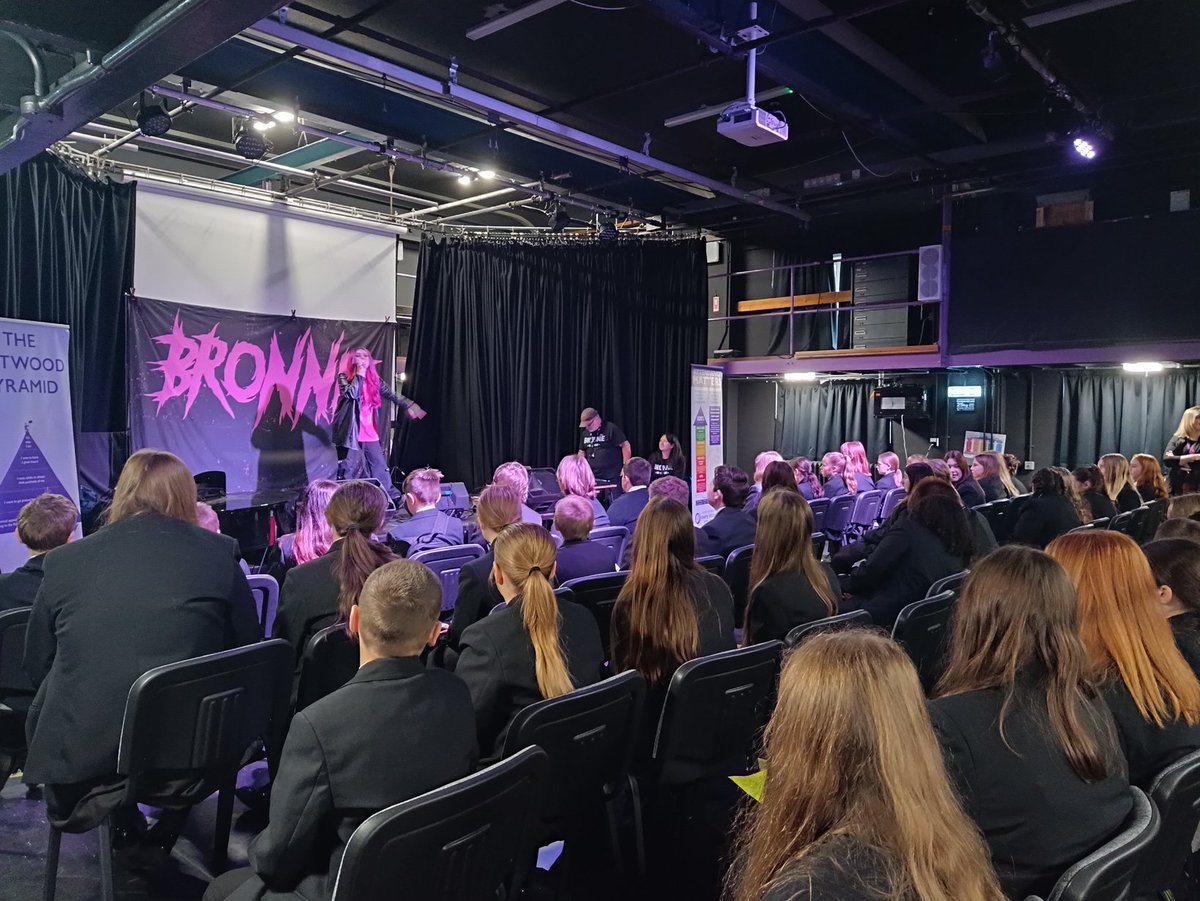 GCSEREmadeeasy's tweet photo. @OutwoodHaydock #PersonaldevelopmentDay in full swing with the effervescent @BronnieMusic performing and sharing her testimony on Mental well-being and resilience https://t.co/PbNsEOYy0M