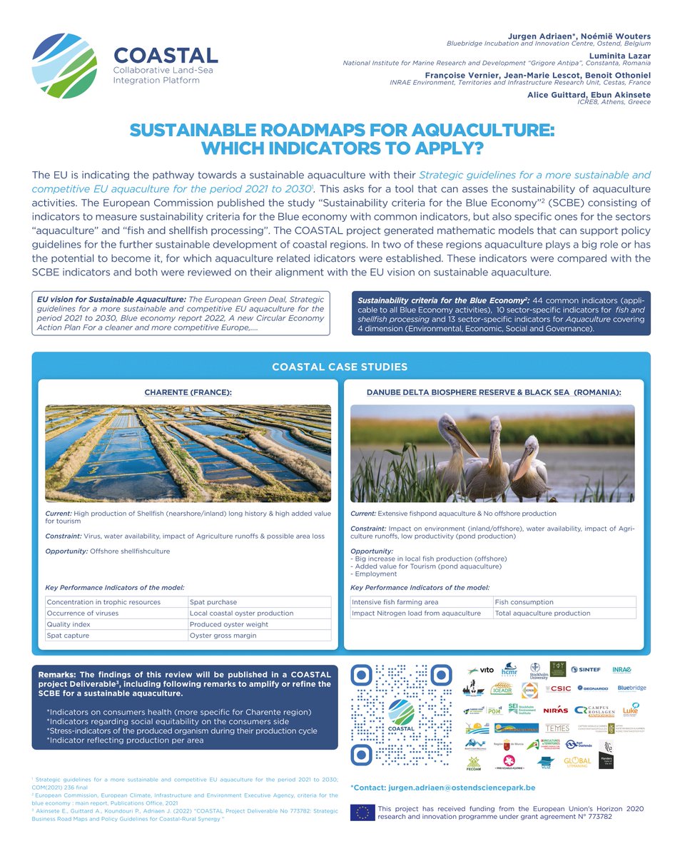 🙋‍♀️Here's our second poster at the #AquacultureEurope 2022 event in Rimi 🇮🇹 - this time highlighting our work towards a #sustainable #agriculture, in connection with the case studies we've analysed in the project. 👏

The poster is presented by Bluebridge, our partner.