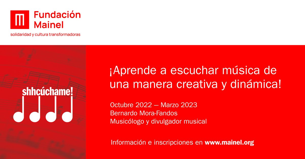 FundacionMainel's tweet photo. El lunes empezamos a cultivar nuestra sensibilidad musical con @bernardomora50. ¡Qué ganas! 😊 https://t.co/bdBBygSyNQ