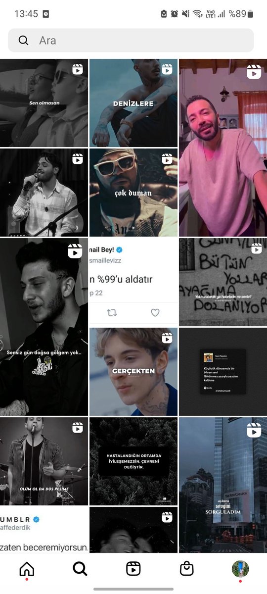 Benim instagram keşfetim böylelan uzmeyin beni..