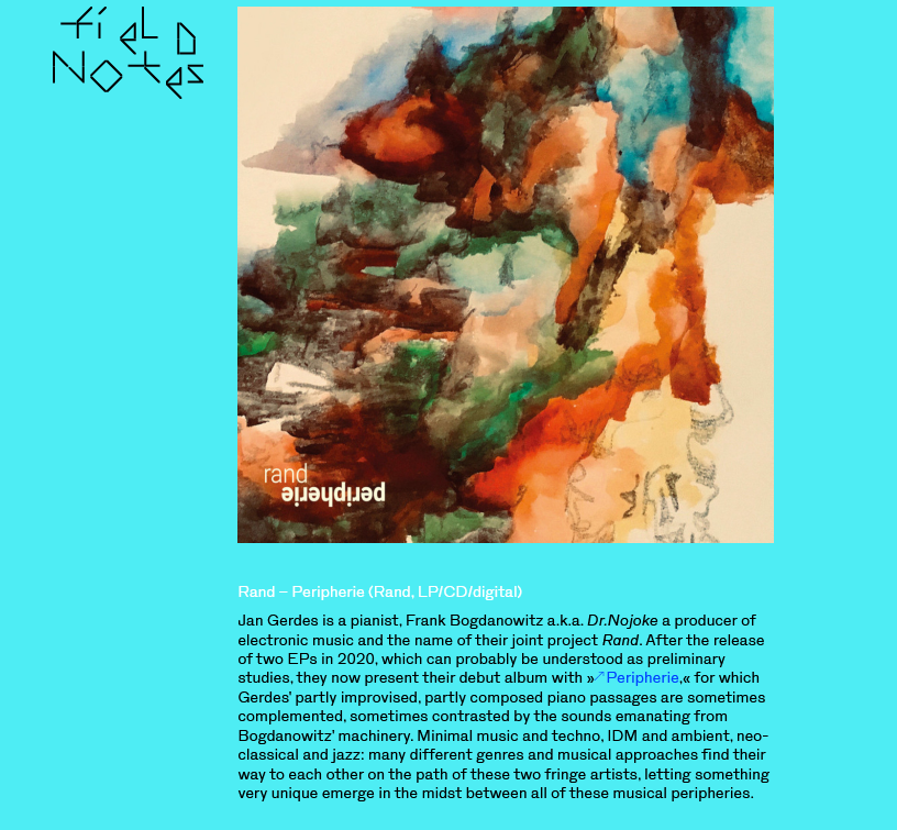 Peripherie in the albums of the months selection on <a href="/inmberlin/">inm berlin / field notes</a> field notes
field-notes.berlin/en/festivals/5…

#albumofthemonth #musicreview #fieldnotes
#musicblog #musicmag