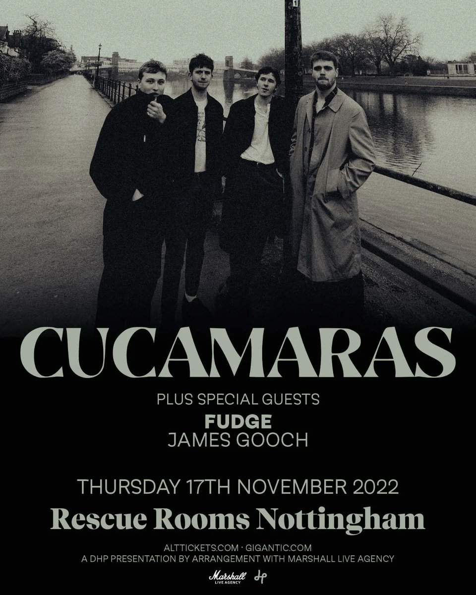 CUCAMARAS (@cucamarasband) on Twitter photo Delighted to have <a href="/FudgeBand/">Fudge.</a> and @James_Gooch_ joining on support at Rescue Rooms.
Get on it while it's hot. Tickets here: linktr.ee/cucamaras Delighted to have <a href="/FudgeBand/">Fudge.</a> and @James_Gooch_ joining on support at Rescue Rooms.
Get on it while it's hot. Tickets here: linktr.ee/cucamaras