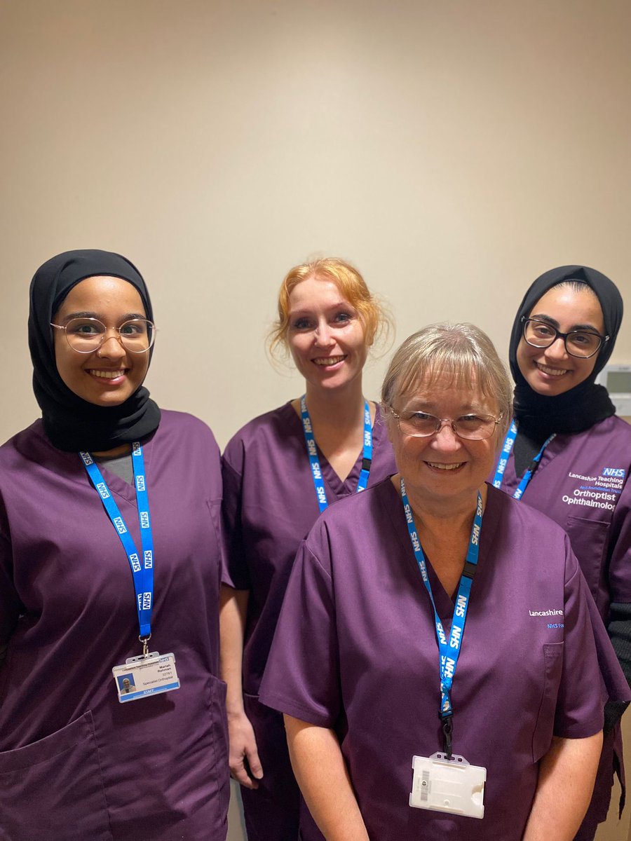 LTHorthoptics's tweet photo. 👋🏼 A BIG welcome to ✨Mariah✨ the newest member of our Orthoptic stroke team who has come to join us all the way from Dundee 📍🗺️! Team lead Angela is busy getting ready for the HASU…exciting times!! 👏🏼 Image L to R Mariah / Jillian / Angela / Ayesha 😜 #OrthopticStrokeTeam https://t.co/oouATCaQqE