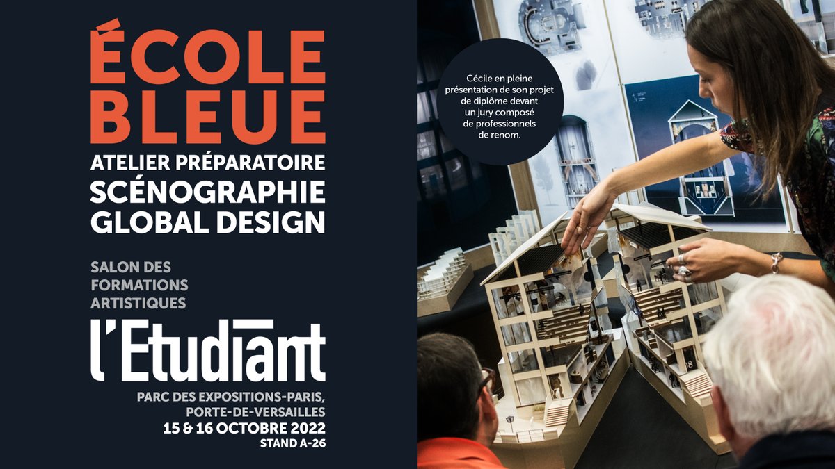 BleueEcole's tweet image. Salon des Formations Artistiques de @letudiant , RDV sur le stand A26 les 15 et 16 octobre ! #ecolebleue #design #designglobal