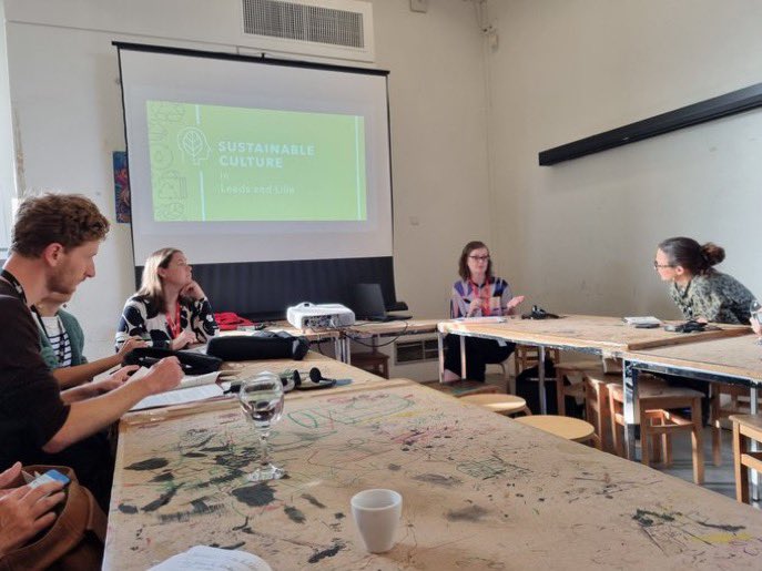 And earlier @lisabroadest and I talked with our colleague Milena from Lille about our shared knowledge exchange project on environmental work with culture colleagues from #Lille and #Leeds @LeedsMuseums @PBALille @LeedsArts @lillefrance @LEEDS_2023 @lille3000 @SAIL_Leeds 💚