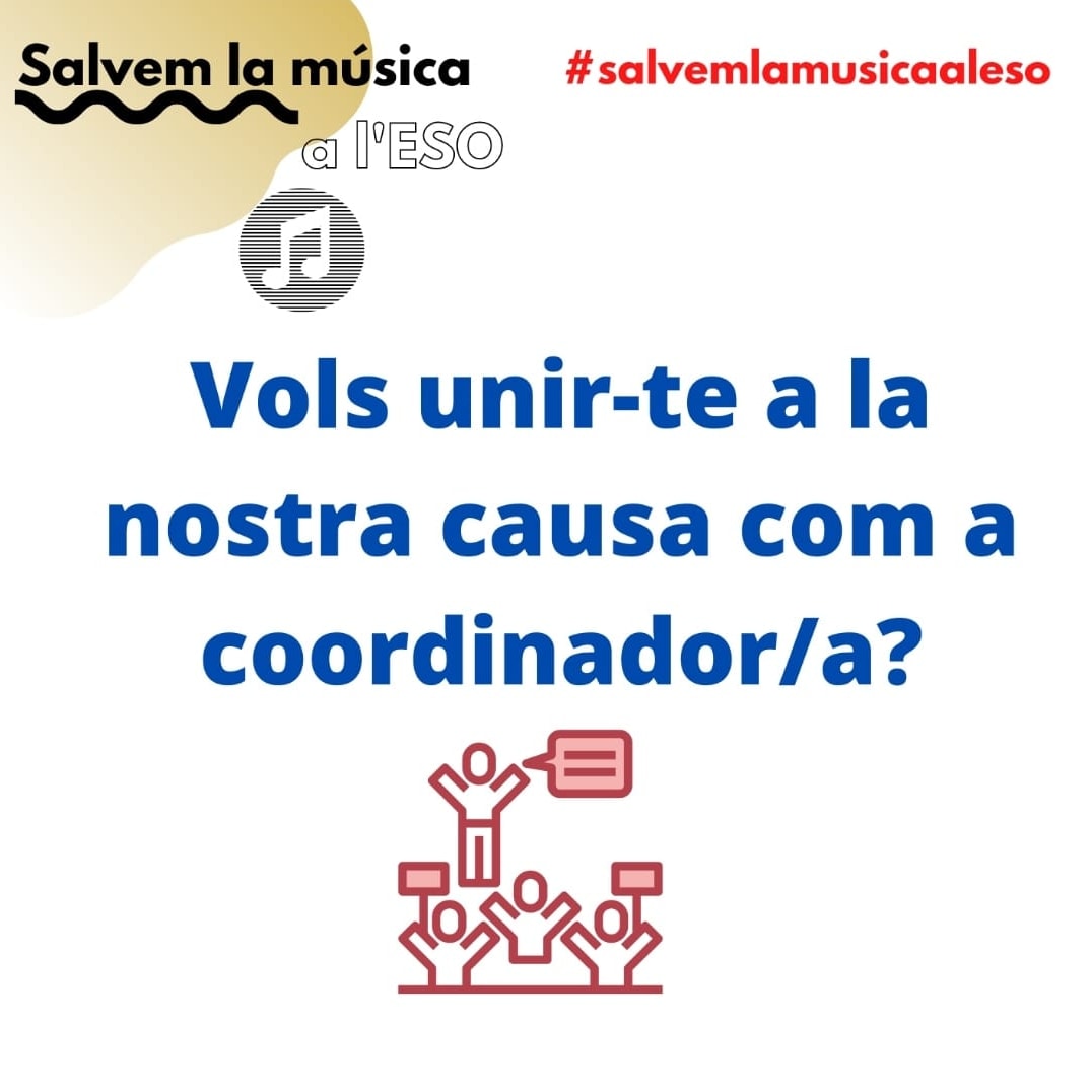 Vols lluitar en primera línia o saps d'algú que vol? 🚨
Estem buscant gent nova per a que la nostra causa no caiga en l'oblit! 🔥
Fica't en contacte amb nosaltres per Xarxes Socials 📝

#salvemlamúsicaaleso