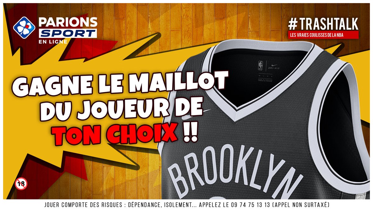 🎁 JEU-CONCOURS ! 🎁 

Avec les #30PREVIEWSEN30JOURS, TrashTalk et ParionsSport te font gagner 1 maillot par jour !! 😱

🚨 GAGNE LE MAILLOT DU JOUEUR DE TON CHOIX CHEZ LES NETS !! 🚨

Pour participer :

1⃣ RT CE TWEET 
2⃣ FOLLOW 
@TRASHTALK_FR ET @PARIONSSPORT

(TAS LE 10/10)