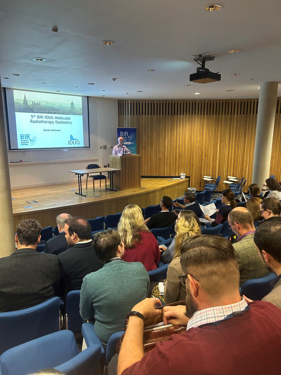 We are in Oxford at the biennial 'BIR/IDUG molecular radiotherapy dosimetry' event - Wonderful to be back in person! Looking forward to a great line-up of talks, networking and poster viewing at today's session!